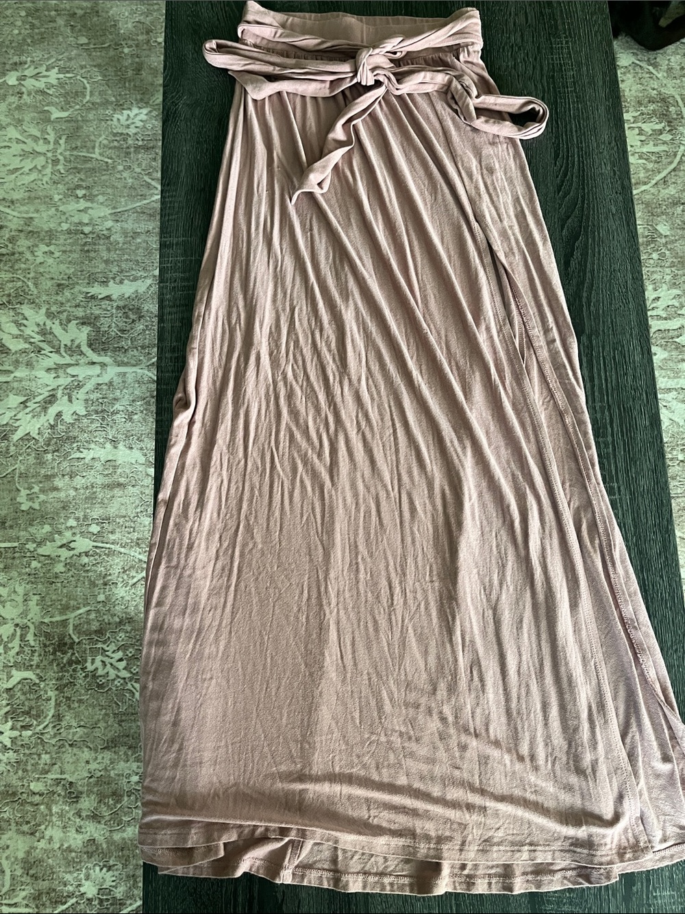 Mauve Tie-Waist Maxi Skirt